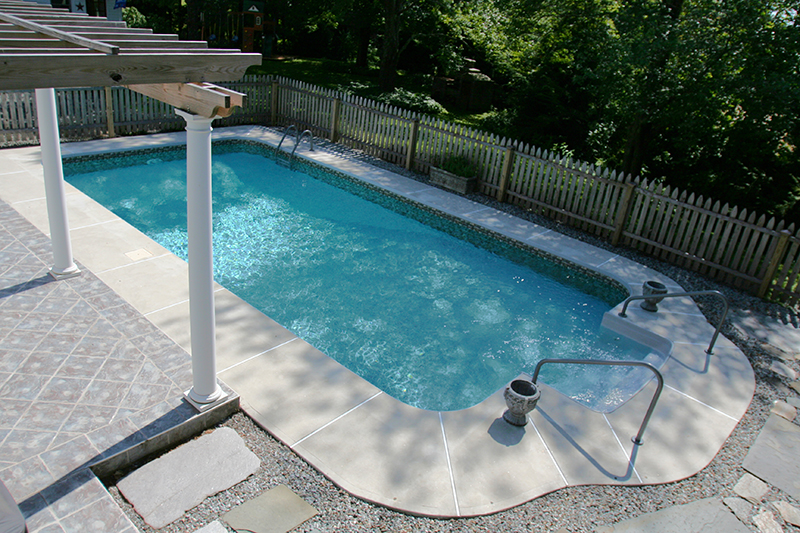 Swimming pool and hand finished concrete project example 73